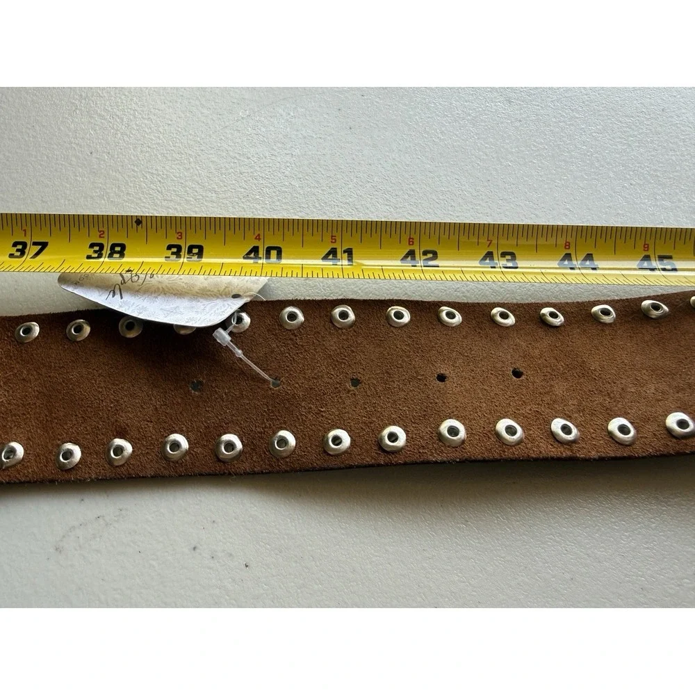NWT We The Free Sola Stud Belt Cognac Brown Leather Hip Belt M/L Boho Festival